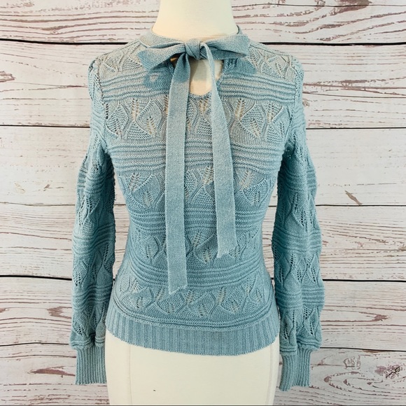 Cintura Sweaters - Cintura grey blue long sleeve sweater
